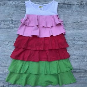 Crazy 8 Watermelon Tiered Ruffle Dress Size 5-6